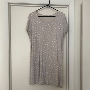 Lands' End Gray Polka Dot Top